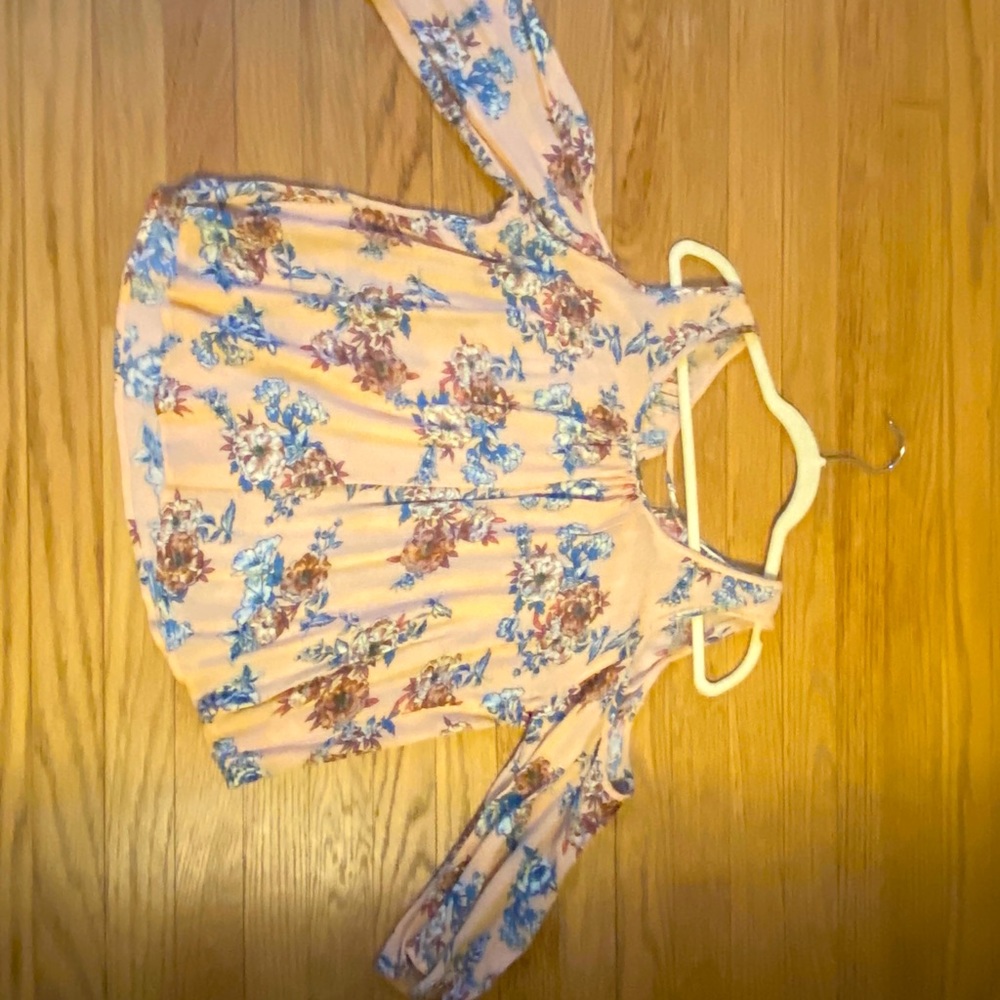 Women's or juniors top with peek a book shoulders